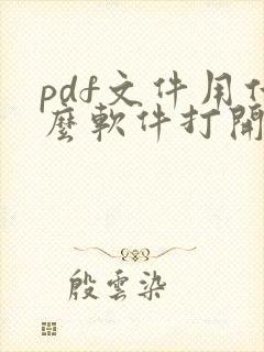 pdf文件用什么软件打开最好