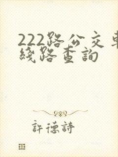 222路公交车线路查询