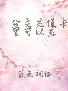 公交充值卡在哪里可以充