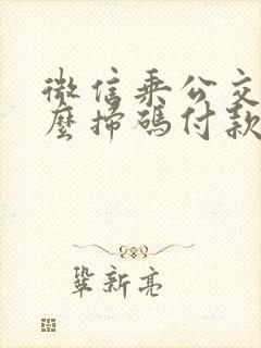 微信乘公交车怎么扫码付款