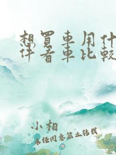 想买车用什么软件看车比较好