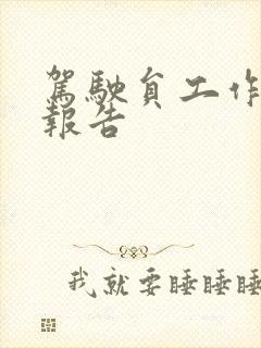 驾驶员工作总结报告 驾驶员工作总结报告