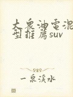 大众油电混合车型推荐suv