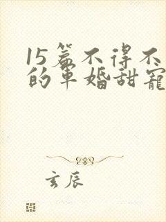15篇不得不看的军婚甜宠文