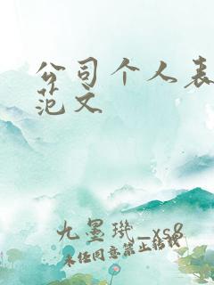 公司个人表扬信范文