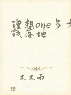 理想one多少钱落地