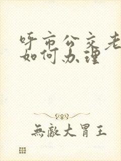 呼市公交老年卡如何办理