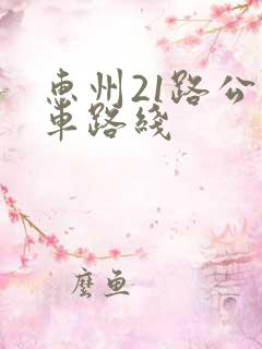 惠州21路公交车路线