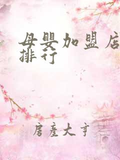 母婴加盟店十大排行