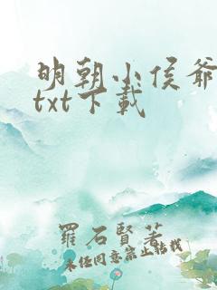 明朝小侯爷小说txt下载
