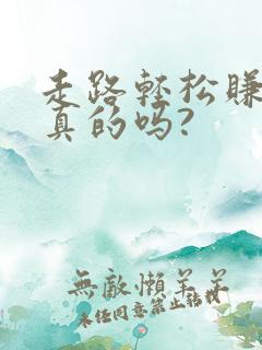 走路轻松赚钱是真的吗?