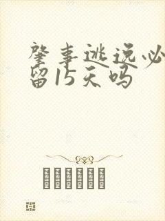 肇事逃逸必须拘留15天吗