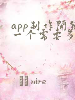 app制作开发一个需要多少钱