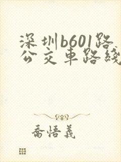 深圳b601路公交车路线