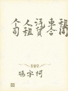 个人汽车租给公司租赁合同
