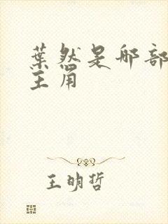 叶然是哪部小说主角