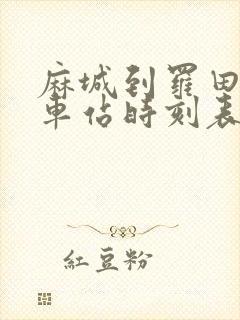 麻城到罗田的汽车站时刻表