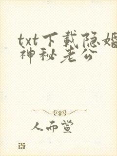 txt下载隐婚神秘老公