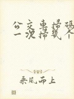 公交车扫码可以一次扫几个人吗
