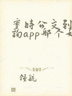实时公交到站查询app哪个好用