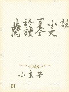 止于夏小说免费阅读全文