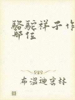 骆驼祥子作者是哪位