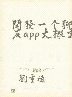 开发一个聊天交友app大概需要多少钱?