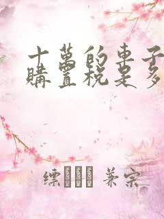 十万的车子现在购置税是多少钱