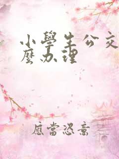 小学生公交卡怎么办理