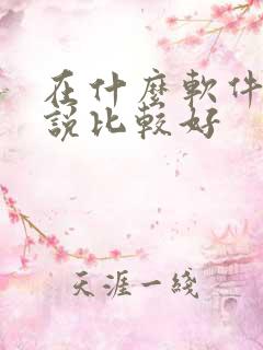 在什么软件写小说比较好