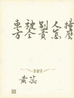 车被别人撞了对方全责怎么索赔