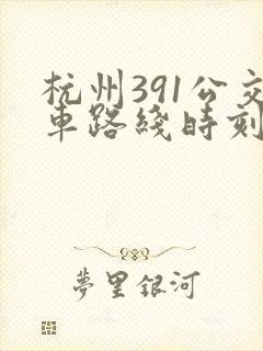 杭州391公交车路线时刻表 杭州391公交车路线时刻表
