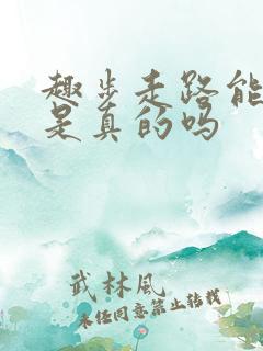 趣步走路能挣钱是真的吗