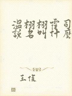 温栩栩霍司爵小说名叫什么 温栩栩霍司爵小说名叫什么