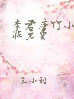 李君唐竹小说正版免费