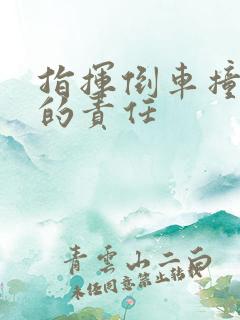指挥倒车撞车谁的责任
