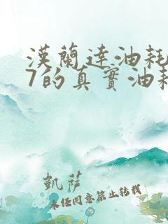 汉兰达油耗2.7的真实油耗