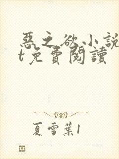 恶之欲小说txt免费阅读