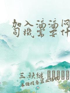 加入滴滴网约车司机需要什么条件