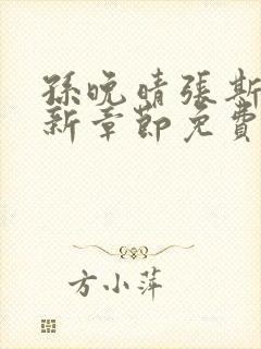 孙晚晴张斯珩最新章节免费阅读
