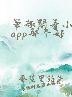 笔趣阁看小说的app哪个好