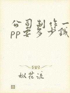 公司制作一个app要多少钱