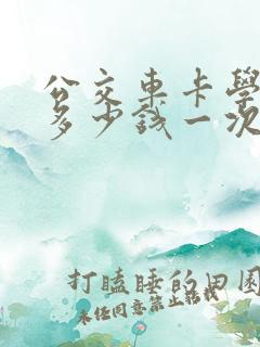 公交车卡学生卡多少钱一次