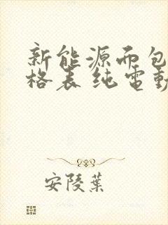 新能源面包车价格表 纯电动