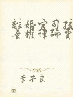 离婚官司孩子抚养权律师费用