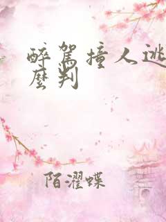 醉驾撞人逃逸怎么判