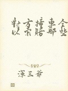 对方撞车全责可以索赔哪些费用