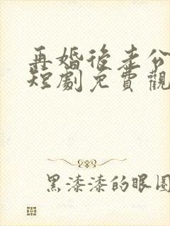 再婚后老公和我短剧免费观看 再婚后老公和我短剧免费观看