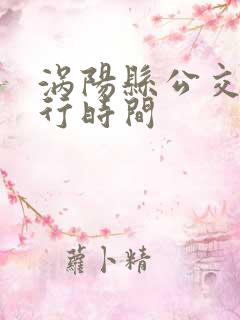 涡阳县公交车运行时间