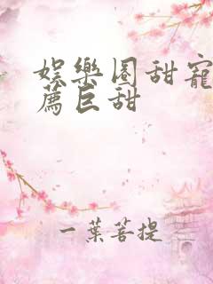 娱乐圈甜宠文推荐巨甜